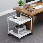 Soporte con ruedas de 2 niveles para impresora con estante ajustable y ruedas con bloqueo