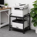20 Large Printer Stand with Wheels, 2 Tier Under Desk Printer Table with Height Adjustable Shelf, Rolling Printer Cart for Home Office Storage