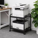 20 Large Printer Stand with Wheels, 2 Tier Under Desk Printer Table with Height Adjustable Shelf, Rolling Printer Cart for Home Office Storage