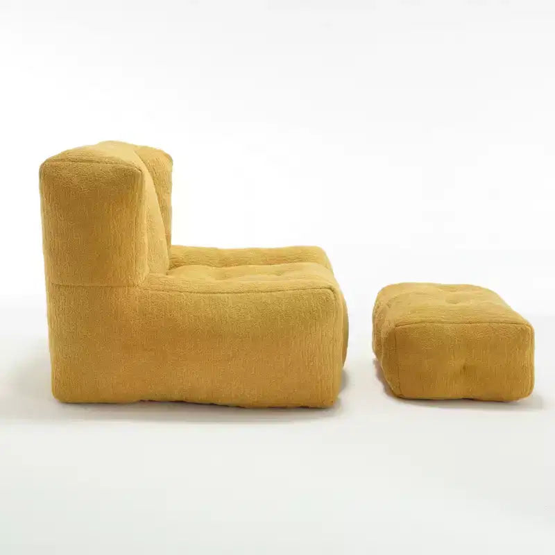 Puf mullido para adultos con espuma viscoelástica y otomana, para interiores