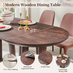 Mesa de comedor moderna de 63" para 6-8 personas con borde curvo, para cocina o comedor