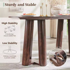 Mesa de comedor moderna de 63" para 6-8 personas con borde curvo, para cocina o comedor