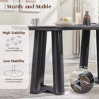 Mesa de comedor moderna de 63" para 6-8 personas con borde curvo, para cocina o comedor