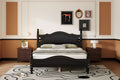 MAYEERTY Full Size Retro Wood Platform Bed Frame with Wooden Slat for Bedroom Black