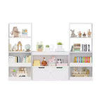 Mueble Organizador para Libros y Juguetes para Niños con Cajones y Estantes Abiertos, Blanco