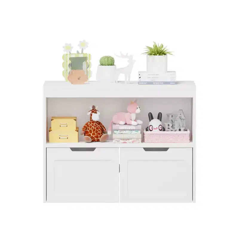 Mueble Organizador para Libros y Juguetes para Niños con Cajones y Estantes Abiertos, Blanco
