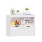 Mueble Organizador para Libros y Juguetes para Niños con Cajones y Estantes Abiertos, Blanco