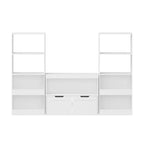 Mueble Organizador para Libros y Juguetes para Niños con Cajones y Estantes Abiertos, Blanco