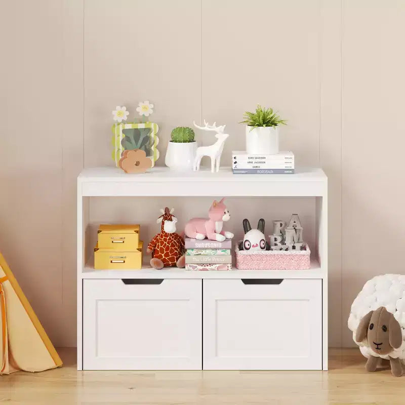 Mueble Organizador para Libros y Juguetes para Niños con Cajones y Estantes Abiertos, Blanco