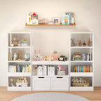 Mueble Organizador para Libros y Juguetes para Niños con Cajones y Estantes Abiertos, Blanco