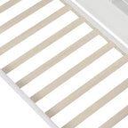 Cama individual multifuncional con estantes de almacenamiento, cajones y escritorio de estudio, blanco antiguo
