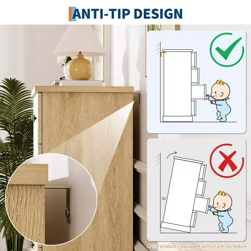 Cómoda horizontal acanalada, cómoda de madera con tiradores metálicos, moderna