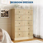 Cómoda horizontal acanalada, cómoda de madera con tiradores metálicos, moderna
