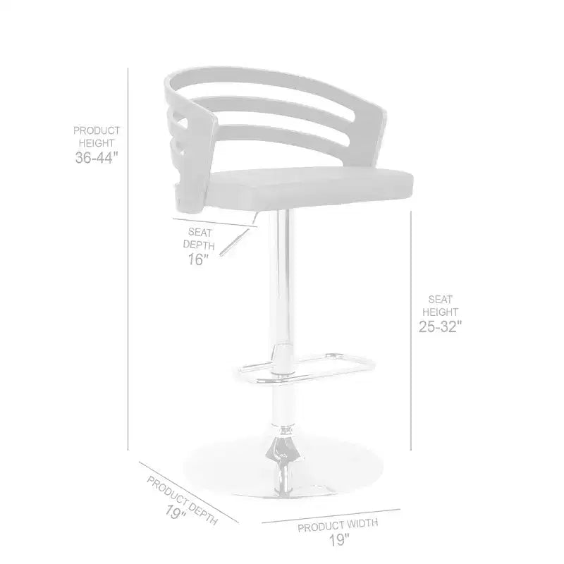 Taburete de Bar Giratorio de Altura Ajustable, Piel Sintética Negra y Madera de Nogal, Base Cromada