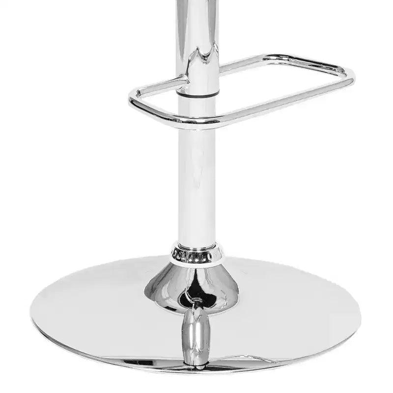 Taburete de Bar Giratorio de Altura Ajustable, Piel Sintética Negra y Madera de Nogal, Base Cromada