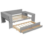 Sofá cama individual XL con nido, escritorio, estantes de almacenamiento y luces LED
