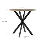 Mesa de Cocina Redonda de 31.5", Tapa de MDF Marrón Rústico con Patas de Metal Negro