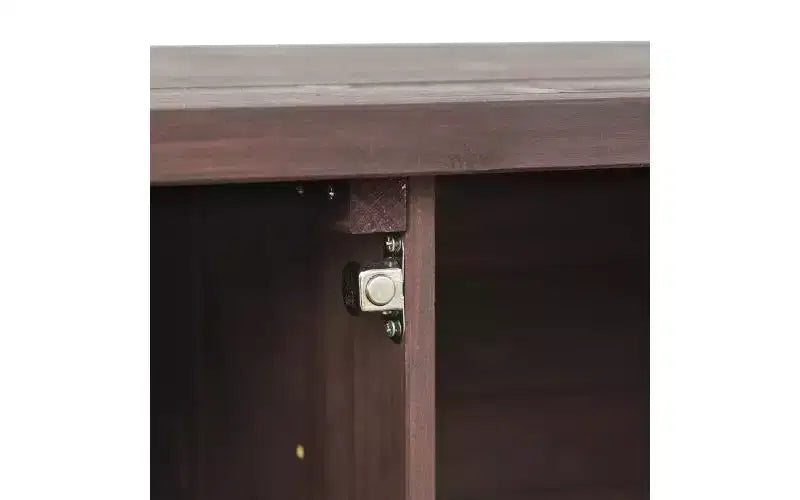 Isla móvil de cocina exterior rústica con encimera de acero inoxidable, marrón oscuro