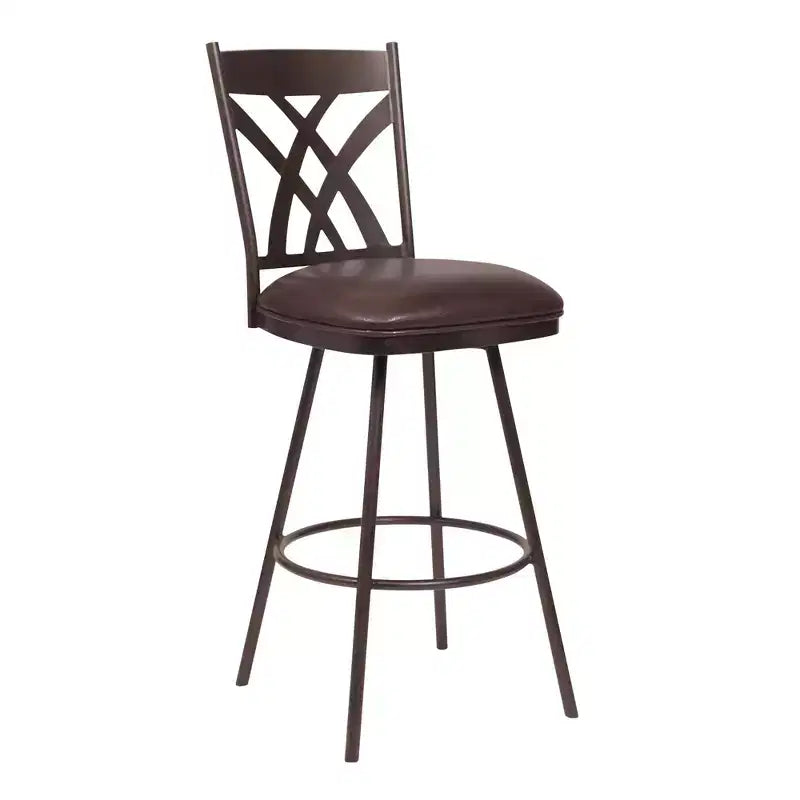 Taburete de barra sin brazos Mid-Century, estructura de metal Auburn Bay