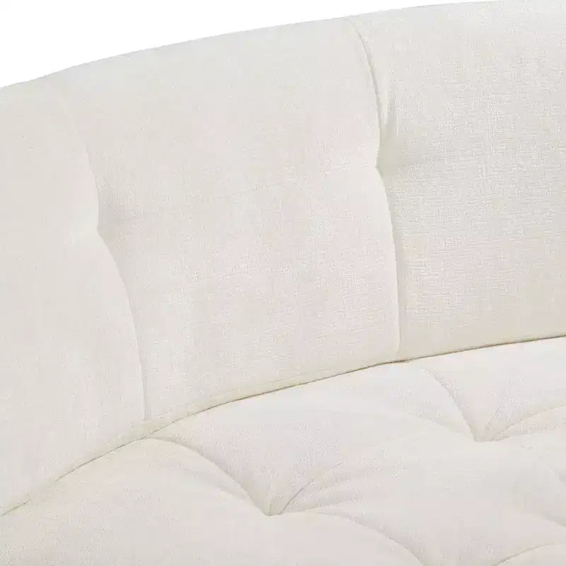 Sofá seccional moderno estilo L de 119", curvo minimalista con orientación a la derecha, con botones