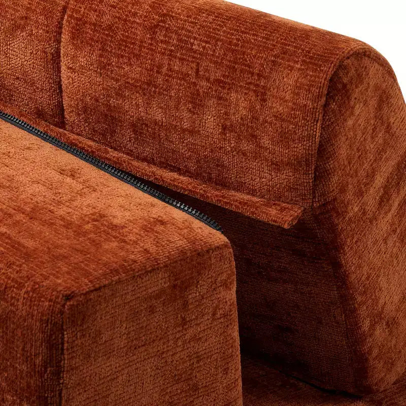 Sofá seccional moderno estilo L de 119", curvo minimalista con orientación a la derecha, con botones