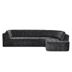 Sofá seccional moderno estilo L de 119", curvo minimalista con orientación a la derecha, con botones
