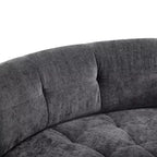 Sofá seccional moderno estilo L de 119", curvo minimalista con orientación a la derecha, con botones