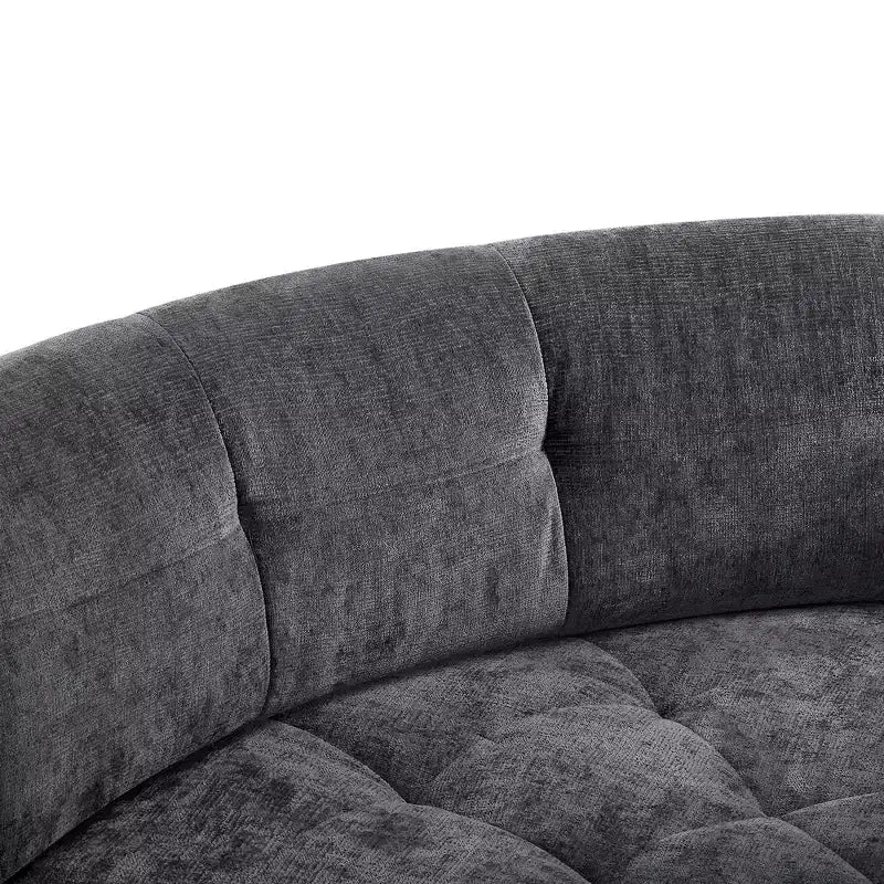 Sofá seccional moderno estilo L de 119", curvo minimalista con orientación a la derecha, con botones