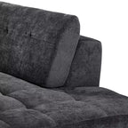 Sofá seccional moderno estilo L de 119", curvo minimalista con orientación a la derecha, con botones