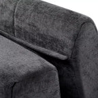 Sofá seccional moderno estilo L de 119", curvo minimalista con orientación a la derecha, con botones
