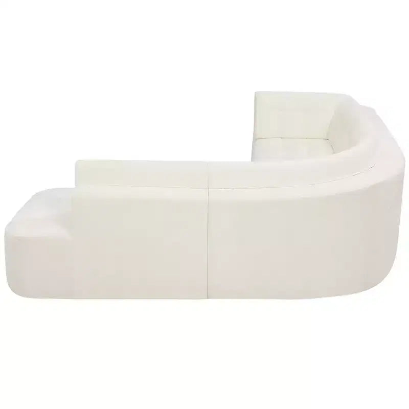 Sofá seccional moderno estilo L de 119", curvo minimalista con orientación a la derecha, con botones