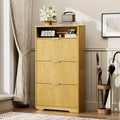 Shoe Cabinet Storage for Entryway with Flip Drawers, Hidden Shoe Organizer Cabinet, Tall Free Standing Shoe Rack
