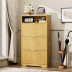 Shoe Cabinet Storage for Entryway with Flip Drawers, Hidden Shoe Organizer Cabinet, Tall Free Standing Shoe Rack