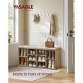 Shoe Storage Bench Shoes Organize with 10 Cushion and Cushion Seat