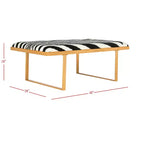 Banco Moderno Tipo Loft con Asiento Acolchado, Azul Marino y Dorado, Capacidad de 550 lb, 48" de Ancho