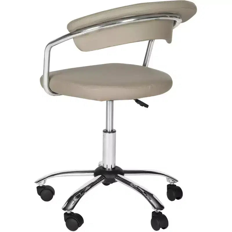 Silla de Escritorio Giratoria de Altura Ajustable con Cuero Vegano y Ruedas, 125 kg