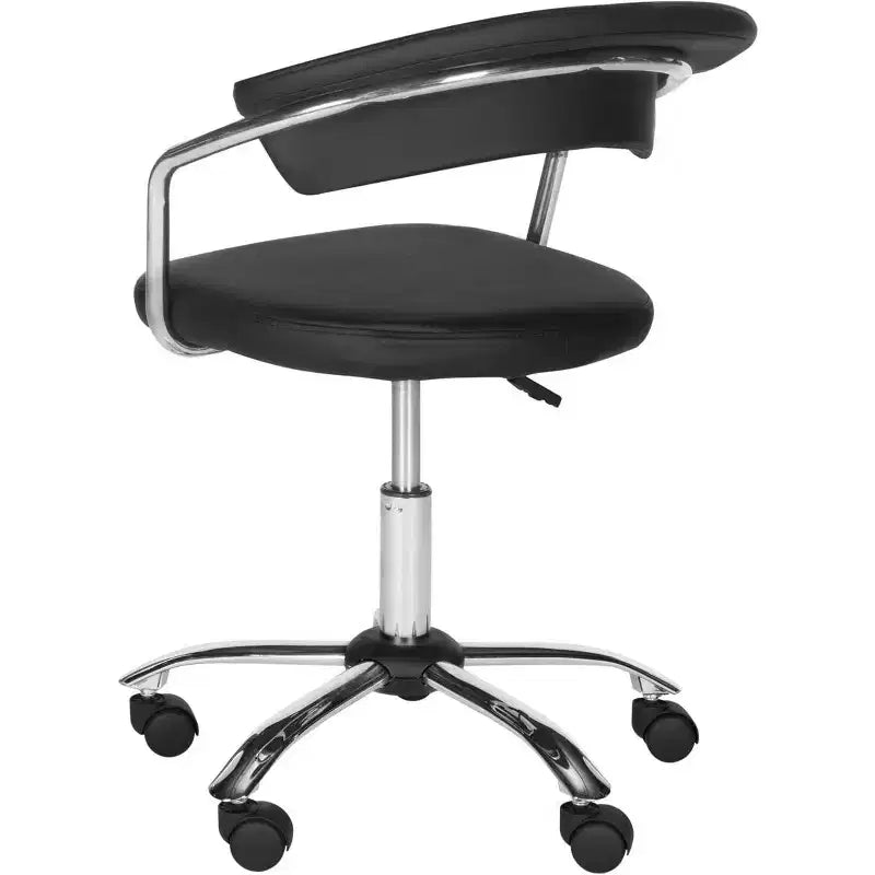 Silla de Escritorio Giratoria de Altura Ajustable con Cuero Vegano y Ruedas, 125 kg