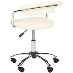 Silla de Escritorio Giratoria de Altura Ajustable con Cuero Vegano y Ruedas, 125 kg