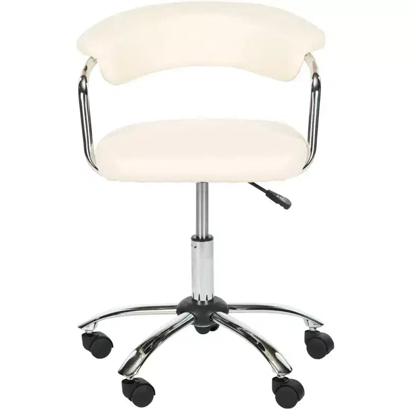 Silla de Escritorio Giratoria de Altura Ajustable con Cuero Vegano y Ruedas, 125 kg