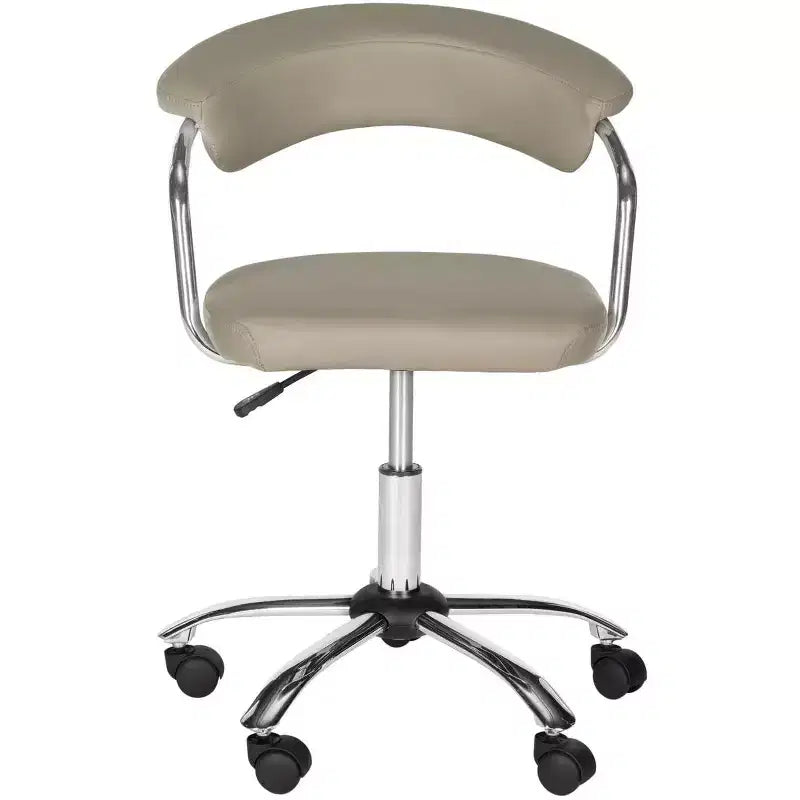 Silla de Escritorio Giratoria de Altura Ajustable con Cuero Vegano y Ruedas, 125 kg
