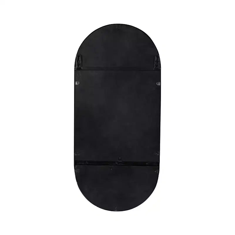 Espejo de pared ovalado de metal de 11"x25" con estante, para montaje en pared