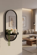 11x25 Estero KD Metal Wall Mirror with Shelf - Kate & Laurel All Things Decor