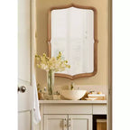 Espejo de pared decorativo festoneado de 23"x35", forma original, para montar en la pared