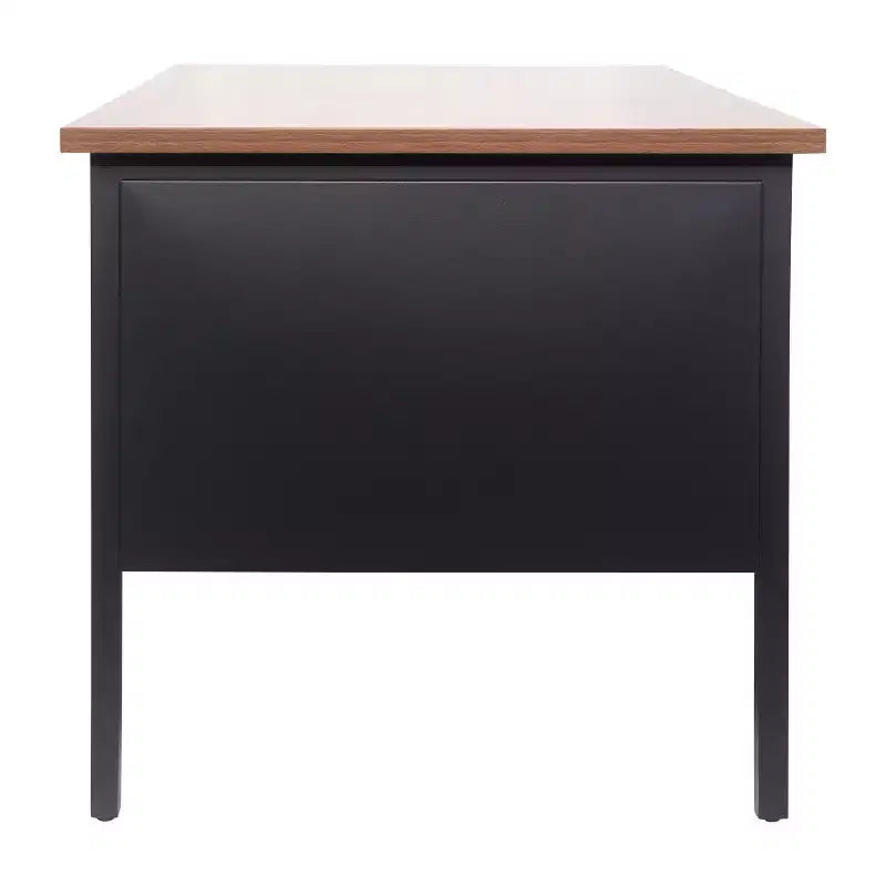 Escritorio de un solo pedestal de grado comercial con cajones con cerradura y estructura de metal, 136 kg