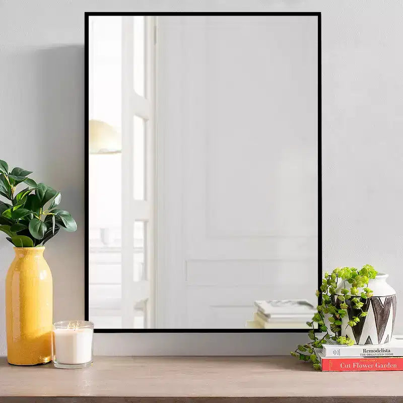 Dovelina Metal Framed Rectangle Mirror Decorative Wall Mirror - 38x24, Black