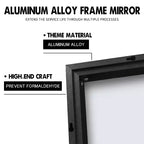 Espejo de pared rectangular negro de 38"x24" con marco de metal, vidrio templado de alta definición