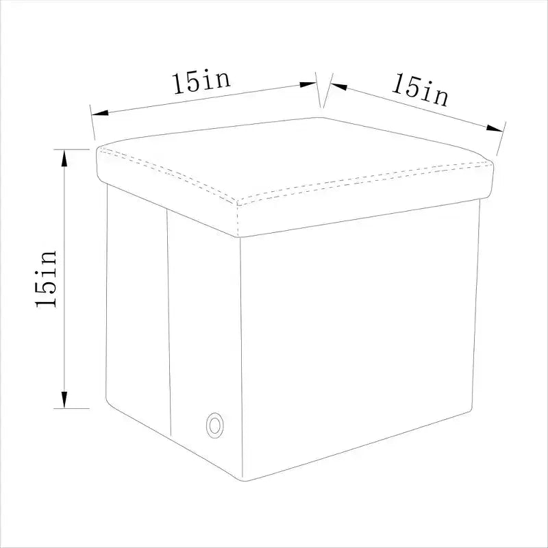 Puf Otomano Cuadrado Plegable con Tapa Extraíble, 38 cm Tapizado