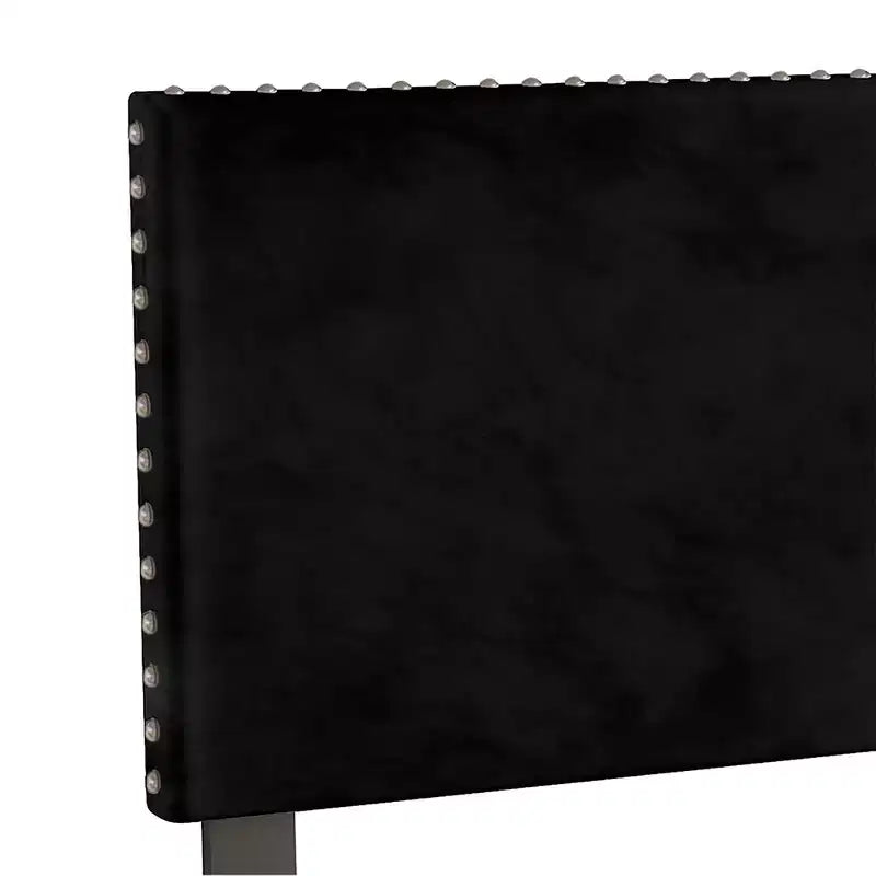 Cabecero tapizado de terciopelo ajustable con tachuelas decorativas, individual/matrimonial/queen
